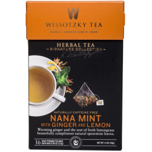 Чай трав'яний Wissotzky Tea м'ята-імбир-лимон, 16х2,5г/уп (0859013004082)
