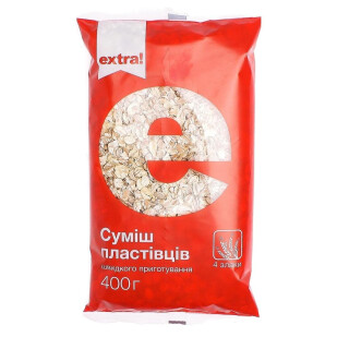 Суміш пластівців Extra! 4 злаки, 400г (4824034009350)