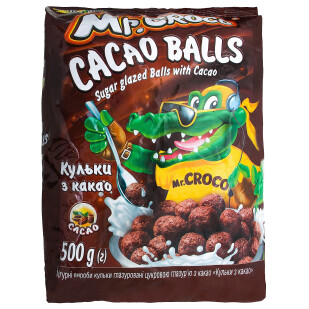 Шарики кукурузные Mr.Croco с какао, 500г (4820017298582)