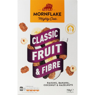 Хлопья пшеничные Mornflake сухофрукты-орехи, 750г (5010026515681)