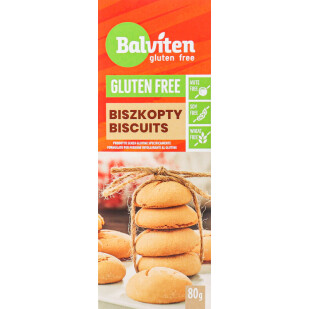 Печенье Balviten бисквитное без глютена, 80г (5907653103322)