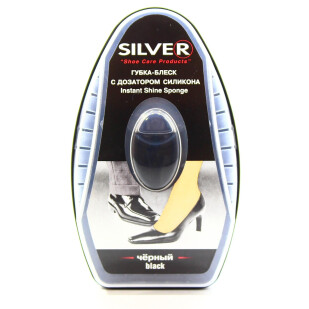 Губка-блиск для взуття Silver чорна з дозатором, 6мл (8690757001959)