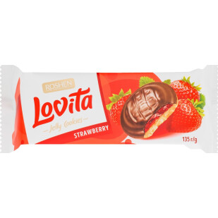 Печенье Roshen Lovita Jelly Cookies со вкусом клубники, 135г (4823077634277)