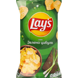 Чипси Lay's картопляні зі смаком зеленої цибулі, 120г (4823063125499)