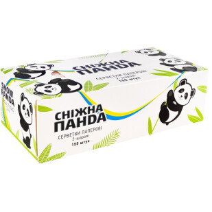 Салфетки косметические Сніжна панда 2-слойные, 150шт (4823019010916)