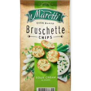 Брускеты Maretti со вкусом сливок и лука, 80г (3800237480760)