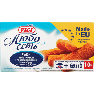 Палочки рыбные VICI в панировке замороженные, 250г (4770190035118)