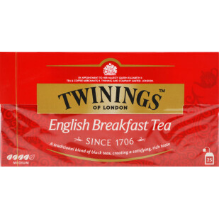 Чай черный Twinings English Breakfast, 25*2г (0070177010775)