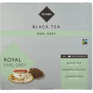 Чай черный Rioba Earl Grey с ароматом бергамота, 1,5г*100шт (8711576299690)