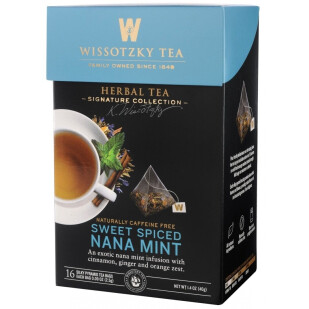 Чай травяной Wissotzky Tea мята сладко-пряный, 16х2,5г/уп (0859013004068)