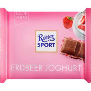 Шоколад молочный Ritter Sport клубника с йогуртом, 100г (4000417237002)