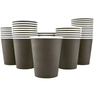 Стакани паперові Black чорні 340мл 80мм, 50шт/уп