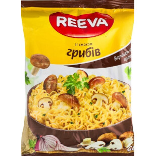 Вермішель Reeva зі смаком грибів, 60г (4820179256819)