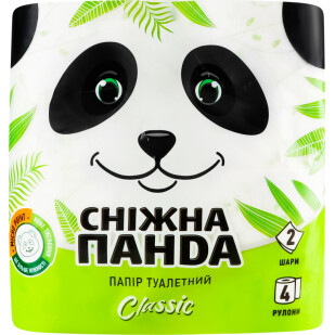 Бумага туалетная Сніжна панда Classic 2-слойная, 4шт/уп (4823019007619)
