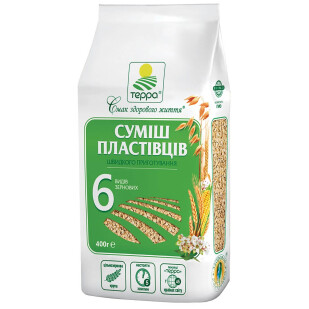 Суміш пластівців Терра Геркулес 6 видів зернових, 400г (4820015730657)