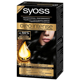 Краска для волос.Syoss Oleo Intense 1-10 глубок.черный, шт (4015000999120)