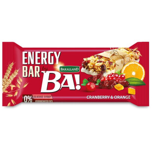 Батончик Ba! зерновий журавлина-апельсин, 40г (5900749610988)