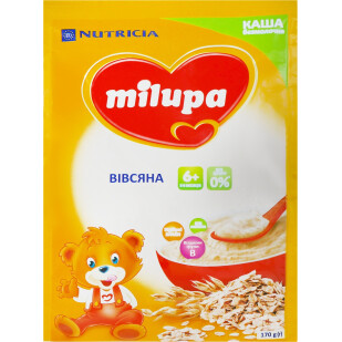 Каша овсяная Milupa безмолочная от 6 месяцев, 170г (5900852930089)