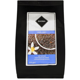 Чай листовой Rioba Earl Grey с бергамотом черный байховый, 250г (4820198877187)