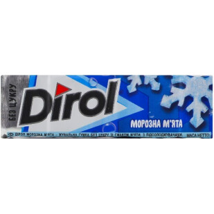 Жувальна гумка Dirol морозна м'ята, 14г (7622210634023)