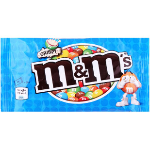 Драже M&M's с рисовыми шариками в молочн шоколаде, 36г (5000159304245)