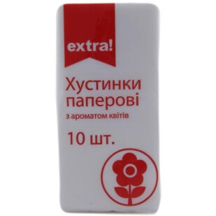 Платочки бумажные Extra! с ароматом цветов, 10шт/уп (4824034025589)