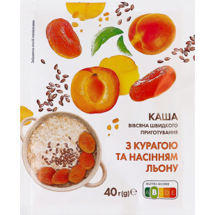 Каша вівсяна Премія з курагою та насінням льону, 40г (4823096421339)