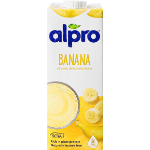 Напій соєвий Alpro зі смаком банана, 1л (5411188116905)