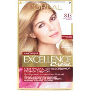 Краска для волос L'Oreal Excellence 8.13 Светло-русый бежевый, шт (3600521392713)
