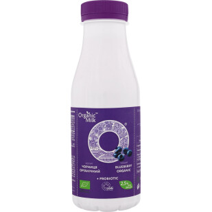 Йогурт Organic Milk Чорниця 2,5% питний органічний, 300г (4820178810722)
