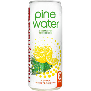 Вода минеральная Моршинська+ Pine Water лимон сл/г, 0,33л (4820017001786)