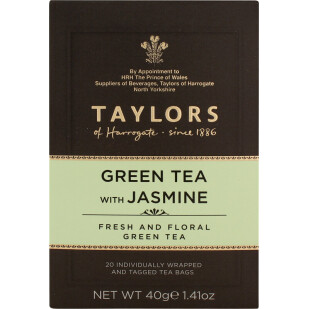 Чай зеленый Taylors of Harrogate с жасмином, 20*2г (0615357118966)