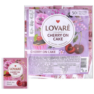 Чай черный Lovare Cherry On Cake, 50*2г (4823115406125