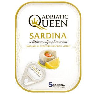 Сардины Adriatic Queen с лимоном в масле, 105г (3850160102666)