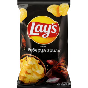 Чипси Lay's зі смаком реберець гриль, 120г (4823063125598)