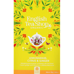 Чай трав'яний English Tea Shop лемонграс-імбир-цитрус, 20*1,5г/уп (0680275029137)