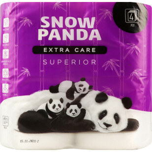 Бумага туалетная Сніжна панда Extra Care Superior 4-слойная, 4шт (4820183970626)