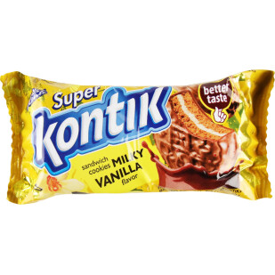 Печенье Konti Super Kontik ванильный вкус, 90г (4823088608403)