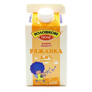 Ряженка Волошковое поле 4% т/п, 450г (4820004235750)