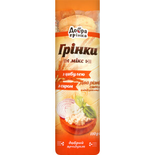 Гренки Добра грінка Микс с сыром и луком, 110г (4820122282582)