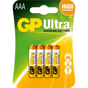 Батарейки GP Ultra ААA 24AU, 4шт (4891199027659)
