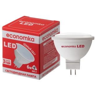 Лампа Экономка LED MR16 6W 2800K GU5.3, шт (4820172680369)