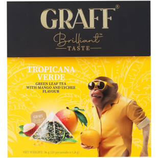 Чай зеленый Graff Tropicana Verde с ароматом манго и личи, 20*1,8г (4820279611112)