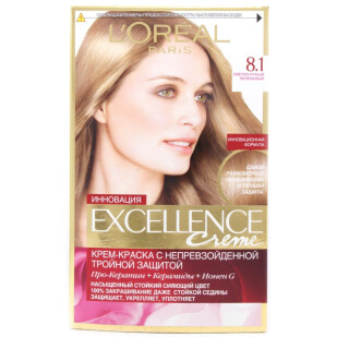 Краска для волос L'Oreal Excellence 8.1 Светло-русый пепельный, шт (3600520222325)