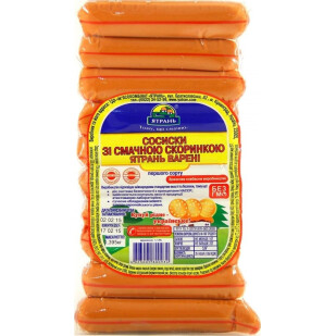 Сосиски Ятрань Со вкусной корочкой п/а 1с, 395г (4823005800897)