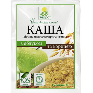 Каша Терра вівсяна з яблуком та корицею, 38г (4820015731050)