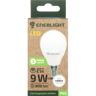Лампа светодиодная Enerlight P45 9Вт 4100K E14, шт (4823093503564)