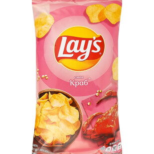 Чипсы Lay's картофельные со вкусом краба, 120г (4823063125314)