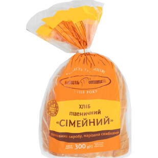 Хлеб Київхліб Семейный пшеничный половинка нарезанный, 300г (4820136408312)
