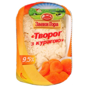 Сир кисломолочний Звени Гора з курагою 9,5%, 200г (4820009352414)